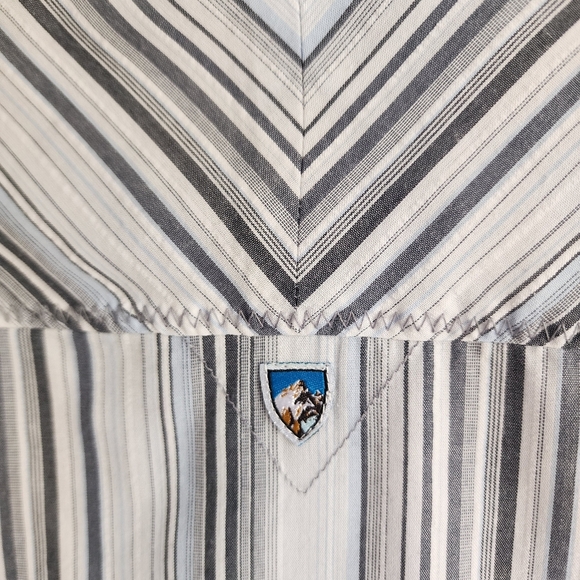 KUHL Suncel Mens Short Sleeve Shirt Striped Large EUC - Picture 9 of 9